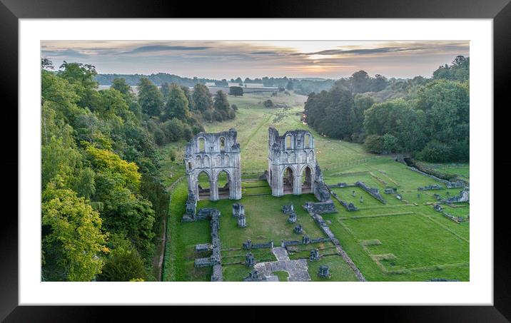 Roche Abbey From The Air Framed Mounted Print by Apollo Aerial Photography