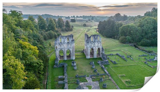 Roche Abbey From The Air Print by Apollo Aerial Photography