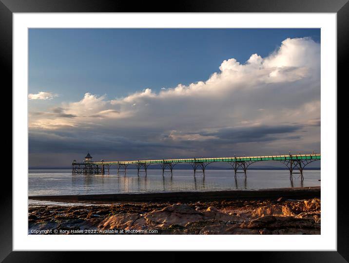 Clevedon Pier with reflection. Framed Mounted Print by Rory Hailes