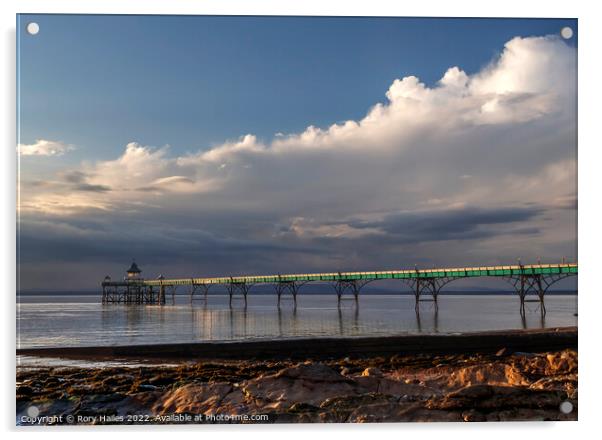 Clevedon Pier with reflection. Acrylic by Rory Hailes