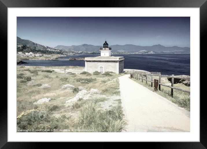 S'Aranella Lighthouse, Port of Selva bay - Des-saturated Edition Framed Mounted Print by Jordi Carrio
