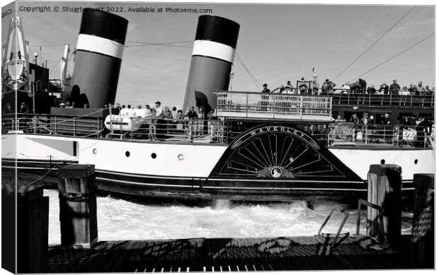 Swanage Pier: Paddle Steamer Waverley Canvas Print by Stuart Wyatt