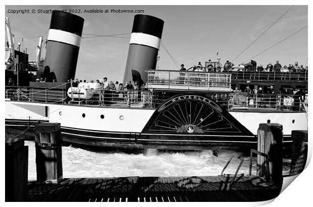 Swanage Pier: Paddle Steamer Waverley Print by Stuart Wyatt
