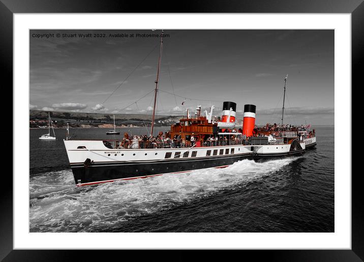 Swanage: Paddle Steamer Waverley Framed Mounted Print by Stuart Wyatt