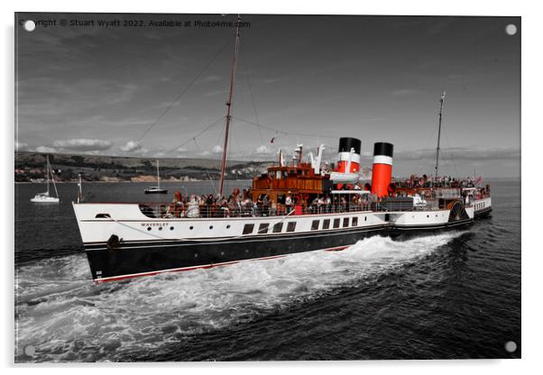 Swanage: Paddle Steamer Waverley Acrylic by Stuart Wyatt