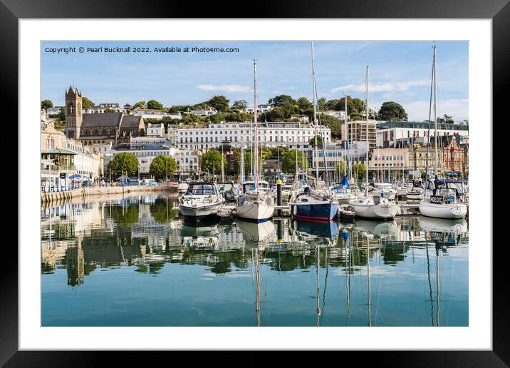 Torquay Harbour and Waterfront Devon Framed Mounted Print by Pearl Bucknall