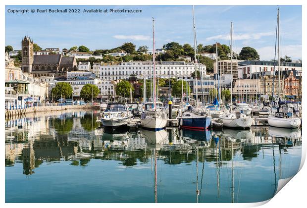 Torquay Harbour and Waterfront Devon Print by Pearl Bucknall