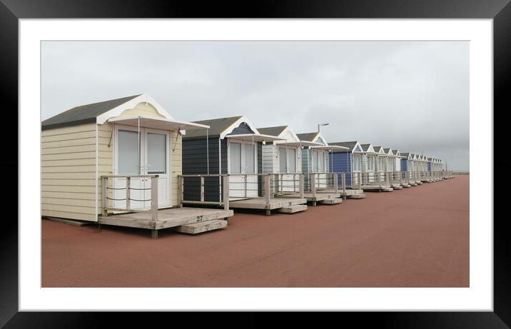 The Beach Huts at St Annes Lancashire.   Framed Mounted Print by Lilian Marshall