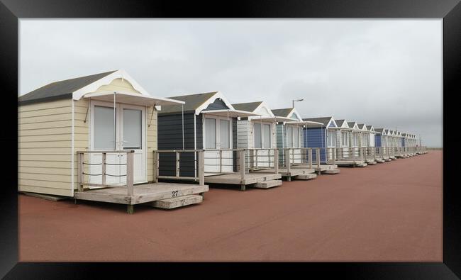 The Beach Huts at St Annes Lancashire.   Framed Print by Lilian Marshall