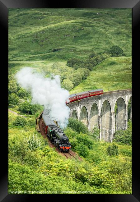 Hogwarts Express on Glenfinnan viaduct, Scottish H Framed Print by Delphimages Art