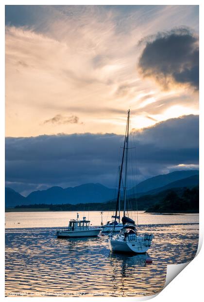 Sunset at Loch Leven near Glencoe, Highlands of Sc Print by Delphimages Art