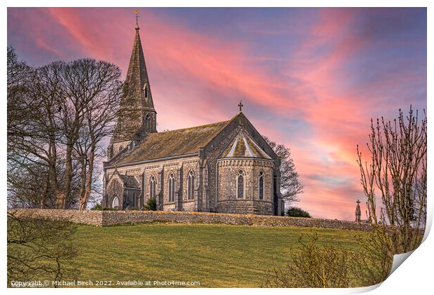 Majestic Beauty of Sunset at Holy Trinity Church Print by Michael Birch