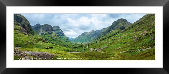 Panorama of Glencoe valley, Highlands of Scotland Framed Mounted Print by Delphimages Art