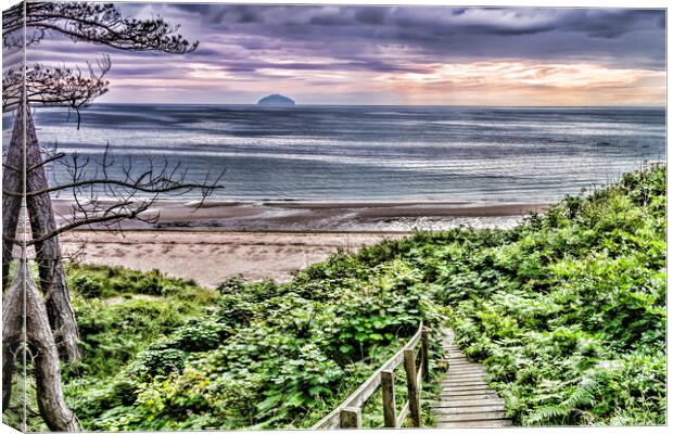 Sunset on the Ayrshire Coast Canvas Print by Valerie Paterson