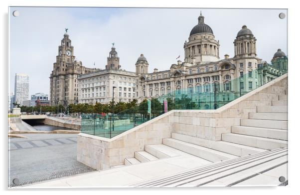 Three Graces on the Liverpool waterfront Acrylic by Jason Wells