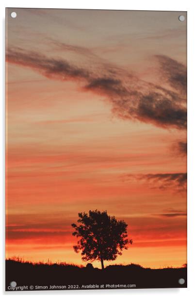 Cotswold sunrise  Acrylic by Simon Johnson