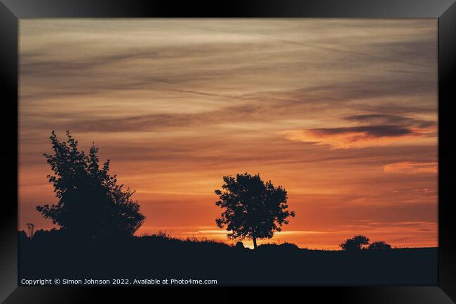 Cotswold Sunrise Framed Print by Simon Johnson