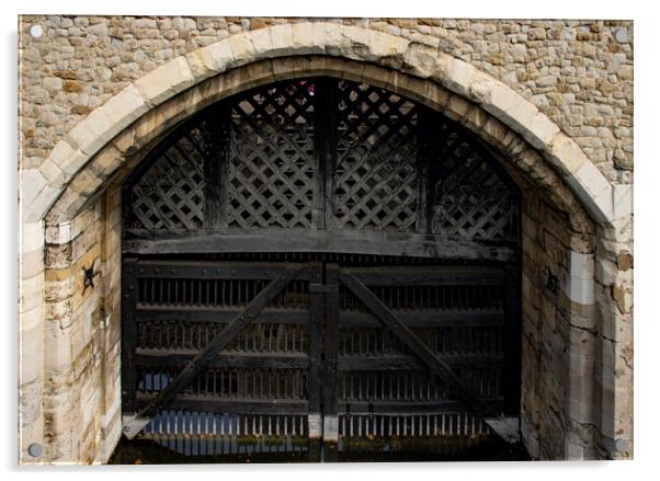 Traitors Gate Tower of London Acrylic by Glen Allen