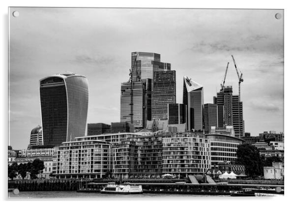 The City of London - Mono Acrylic by Glen Allen