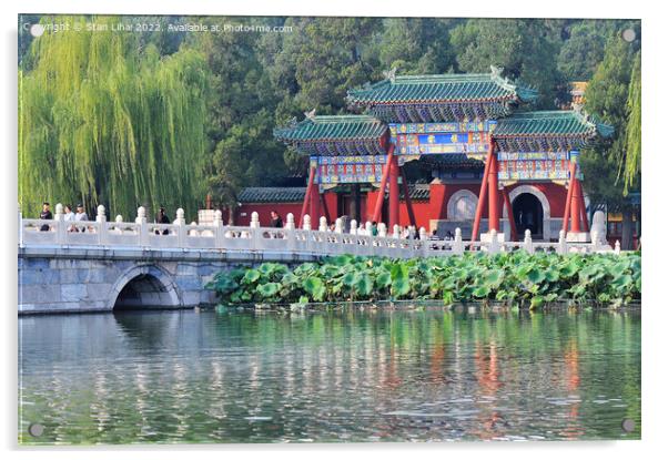 Bridge to the temple Acrylic by Stan Lihai
