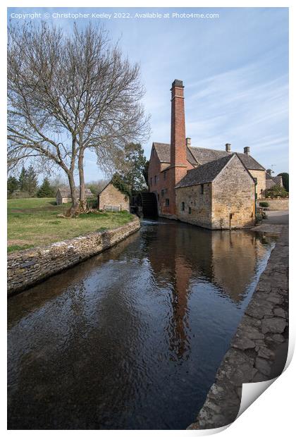 The Old Mill at Lower Slaughter in the Cotswolds Print by Christopher Keeley