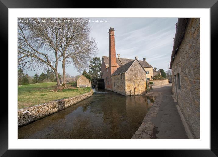 The Old Mill at Lower Slaughter in the Cotswolds Framed Mounted Print by Christopher Keeley