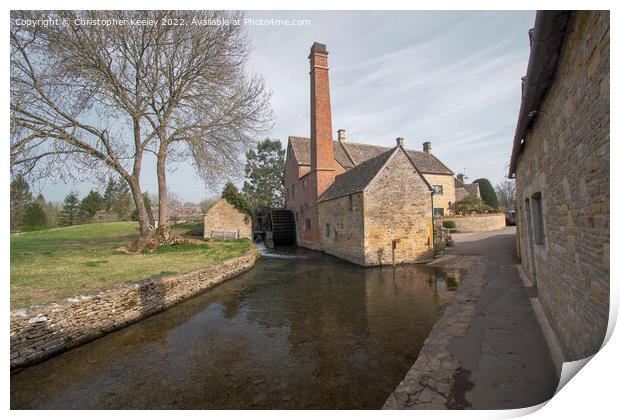 The Old Mill at Lower Slaughter in the Cotswolds Print by Christopher Keeley