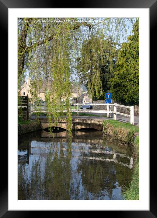 Lower Slaughter Cotswolds village Framed Mounted Print by Christopher Keeley