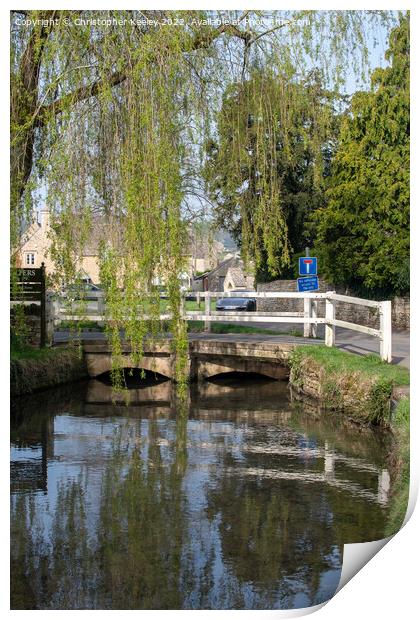 Lower Slaughter Cotswolds village Print by Christopher Keeley