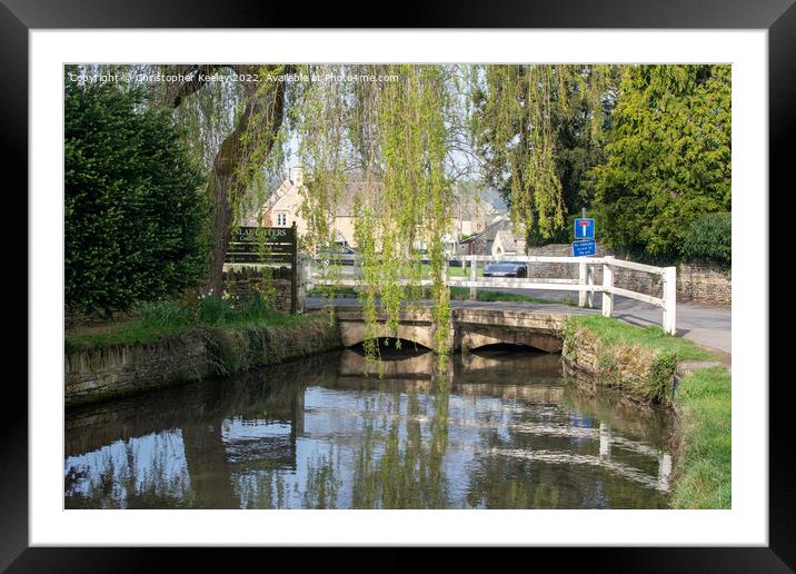 Lower Slaughter Cotswolds village Framed Mounted Print by Christopher Keeley