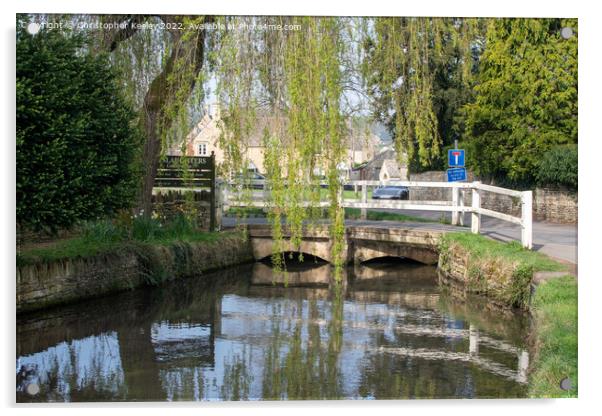 Lower Slaughter Cotswolds village Acrylic by Christopher Keeley