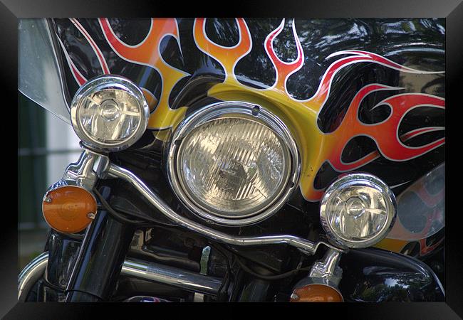 Detail of a motorcycle 01 Framed Print by Jose Manuel Espigares Garc