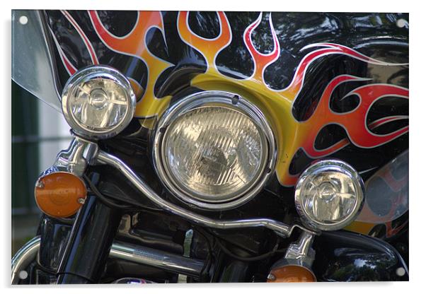 Detail of a motorcycle 01 Acrylic by Jose Manuel Espigares Garc