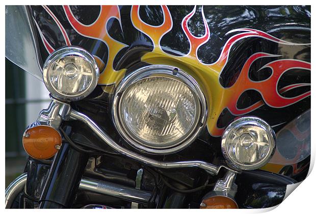 Detail of a motorcycle 01 Print by Jose Manuel Espigares Garc