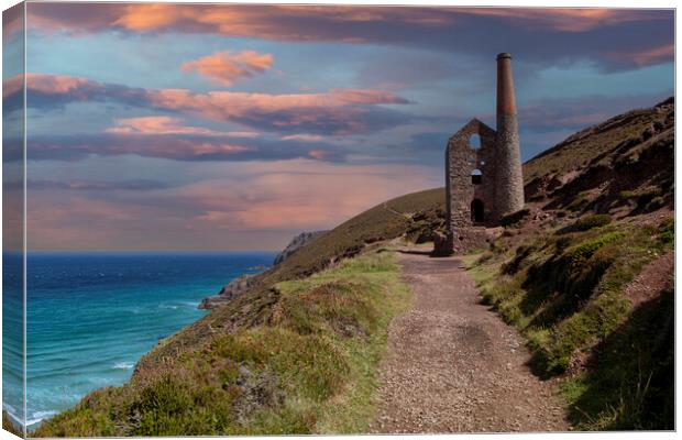 St Agnes Cornwall sunset Canvas Print by kathy white