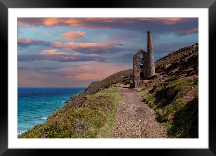 St Agnes Cornwall sunset Framed Mounted Print by kathy white