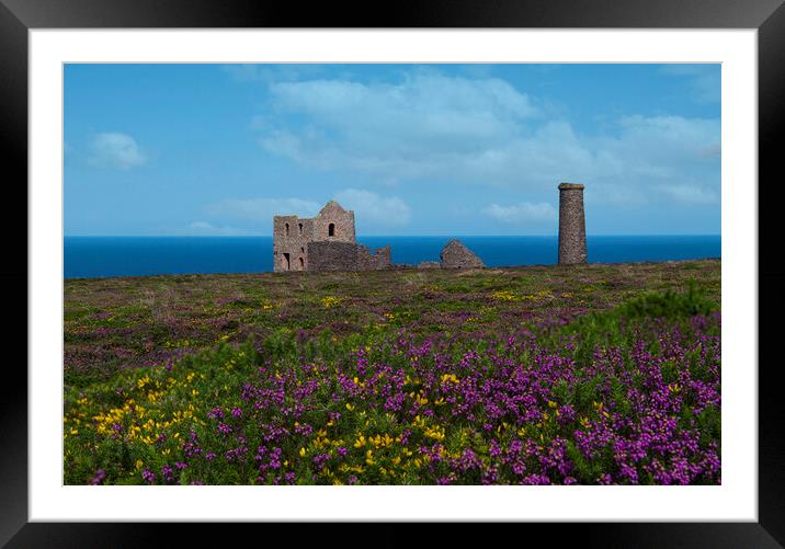 St Agnes with wildflowers Framed Mounted Print by kathy white