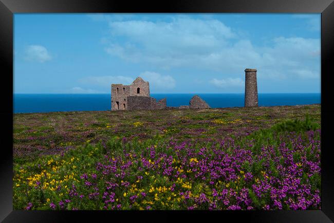 St Agnes with wildflowers Framed Print by kathy white