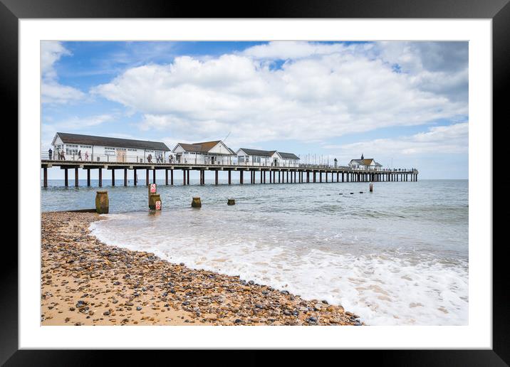 Southwold Pier juts out into the sea Framed Mounted Print by Jason Wells