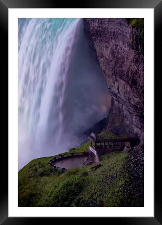 Behind the Falls Framed Mounted Print by Kelly Bailey