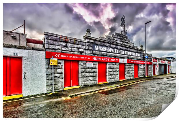 Aberdeen Football Club Print by Valerie Paterson