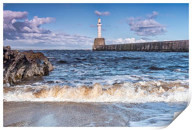 Torry Battery Lighthouse  Print by Valerie Paterson