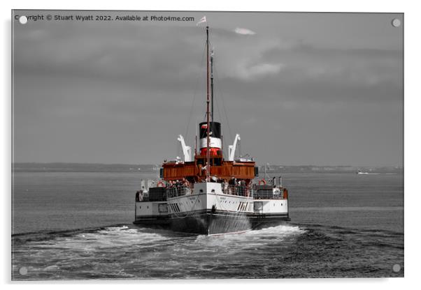 Swanage: Waverley Paddle Steamer  Acrylic by Stuart Wyatt