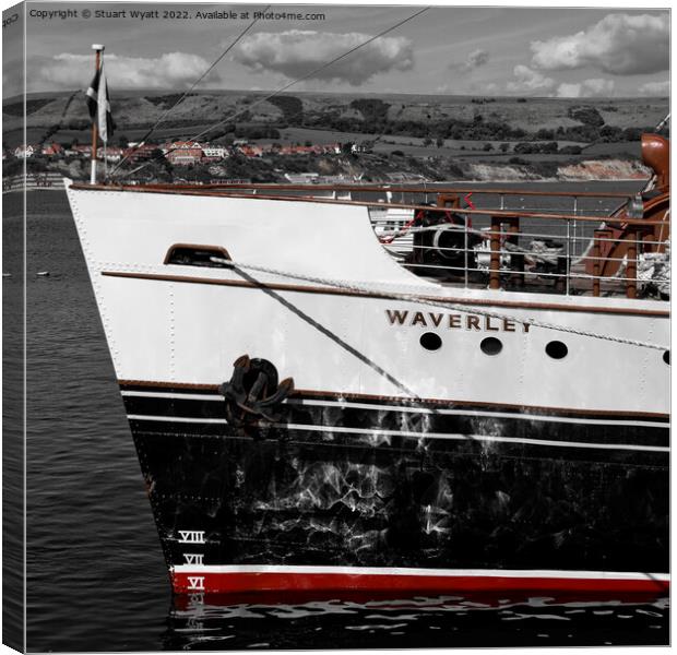 Swanage welcomes the Waverley paddle steamer Canvas Print by Stuart Wyatt