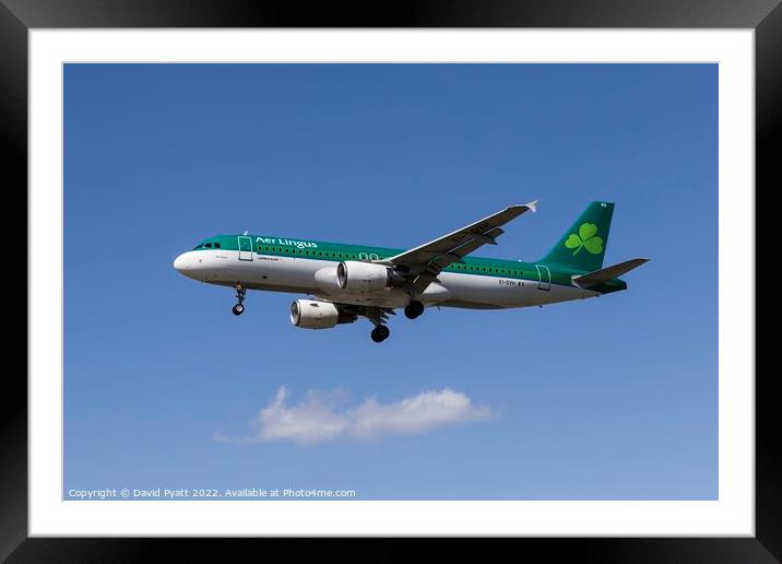 Aer Lingus Airbus A320 Framed Mounted Print by David Pyatt