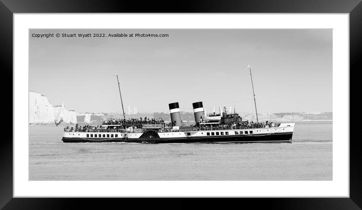 Old Harry and the paddle steamer Waverley Framed Mounted Print by Stuart Wyatt