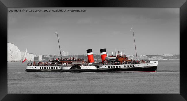 Old Harry and the paddle steamer Waverley Framed Print by Stuart Wyatt