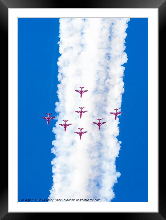 The Red Arrows Framed Mounted Print by Rick Lindley