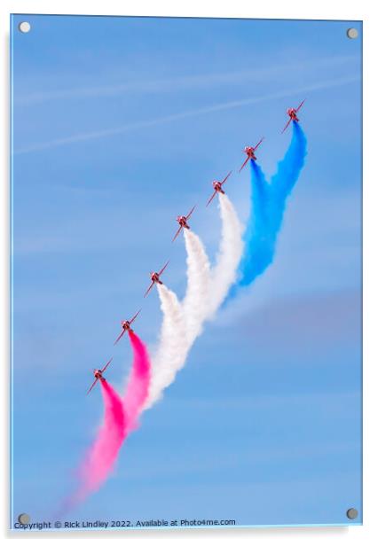 Red Arrows Banking Right Acrylic by Rick Lindley