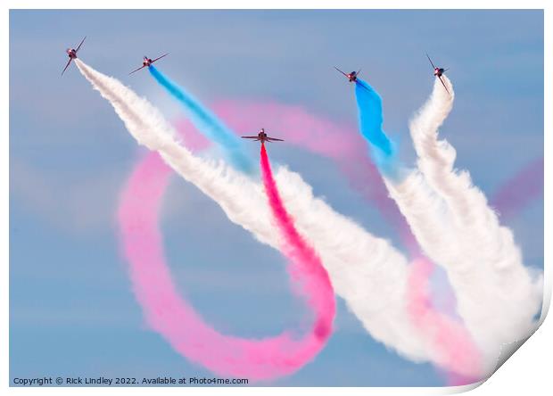 Red Arrows Formation Break Print by Rick Lindley